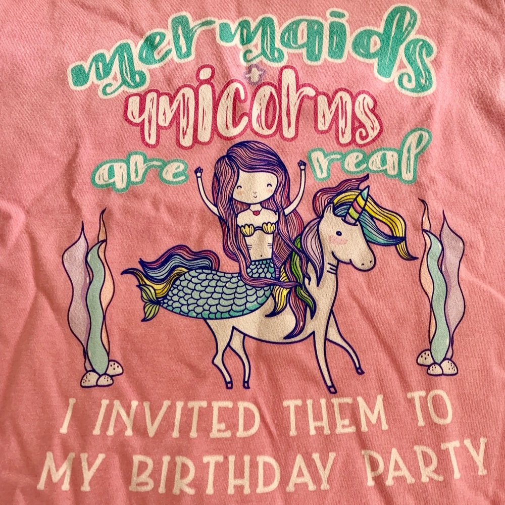 KIDS Mermaid and Unicorn Birthday Shirt
